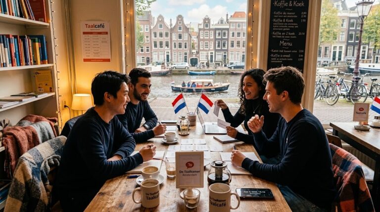 learning dutch language tips international students language cafe table