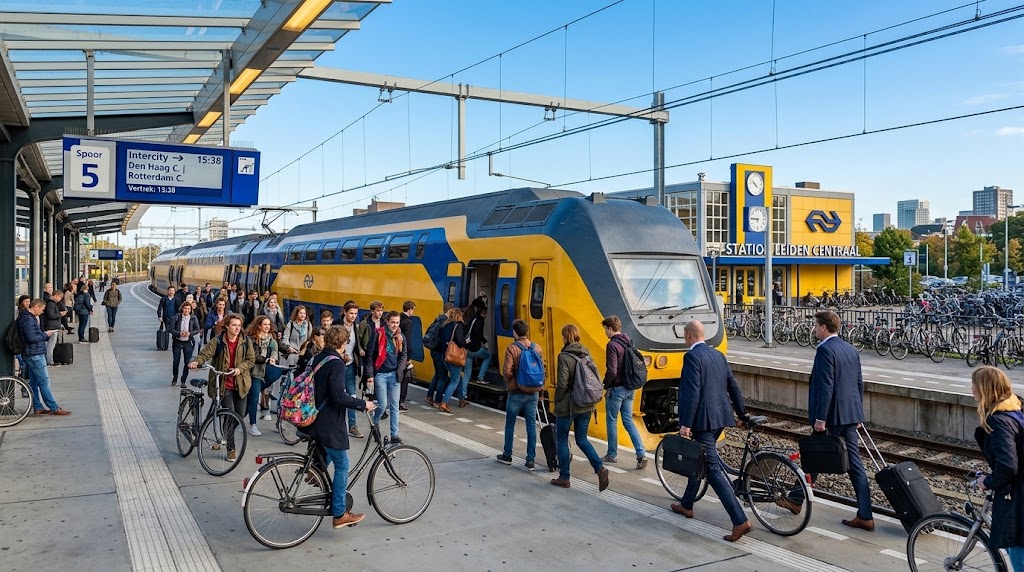 dutch transportation bicycles and trains electric intercity ns platform