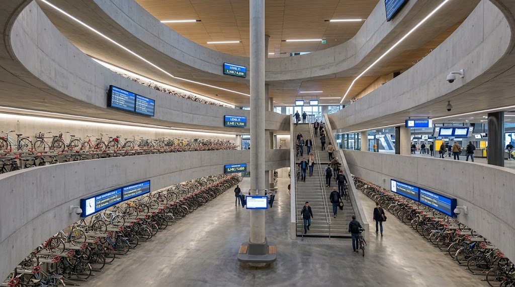 dutch transportation bicycles and trains utrecht central station cycling parking